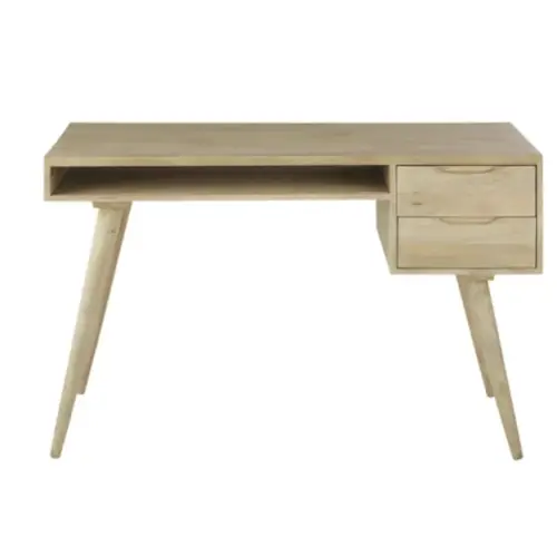 amenagement chambre petit bureau bois avec niche et tiroir simple et peu encombrant