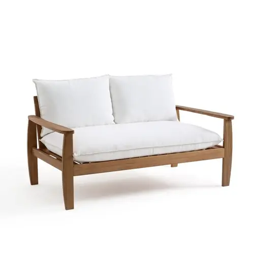 balcon cosy confort idee canapé extérieur bois et gros coussin blanc