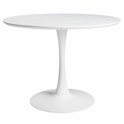 changer table salle a manger petit format 4 personnes blanche style vintage tulipe mid century