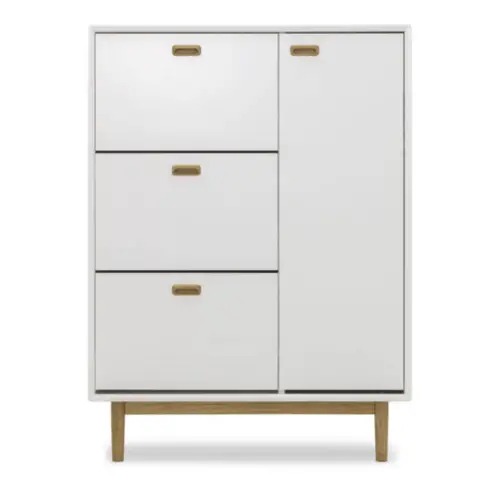 entree minimaliste meuble deco meuble à chaussure bois blanc simple