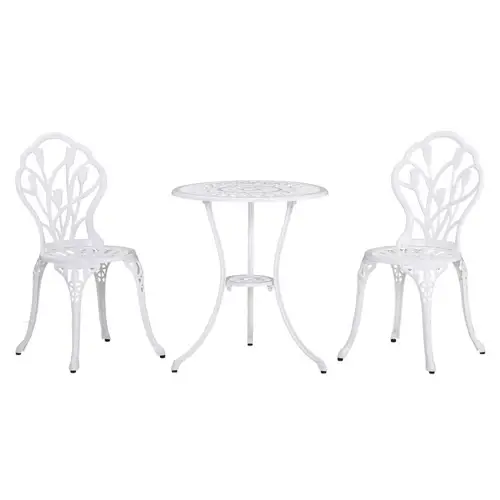 ou trouver salon exterieur pas cher chaises et table ronde style classique blanc