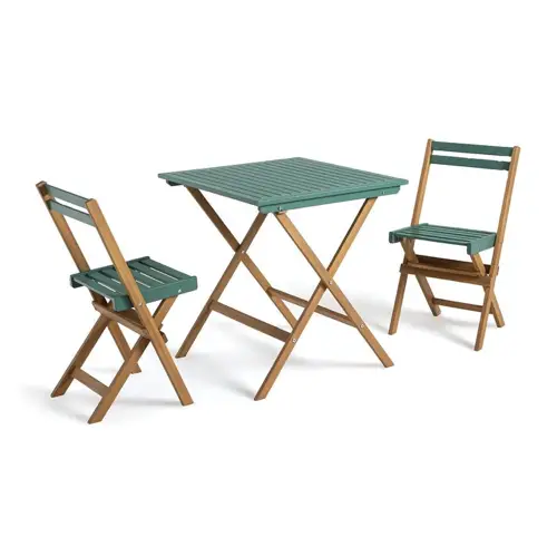 ou trouver salon jardin pas cher ensemble table et chaise bois et vert moderne balcon