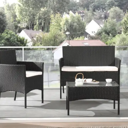 ou trouver salon jardin petit budget 2 fauteuils 1 canapé 1 table basse extérieur résine tressée