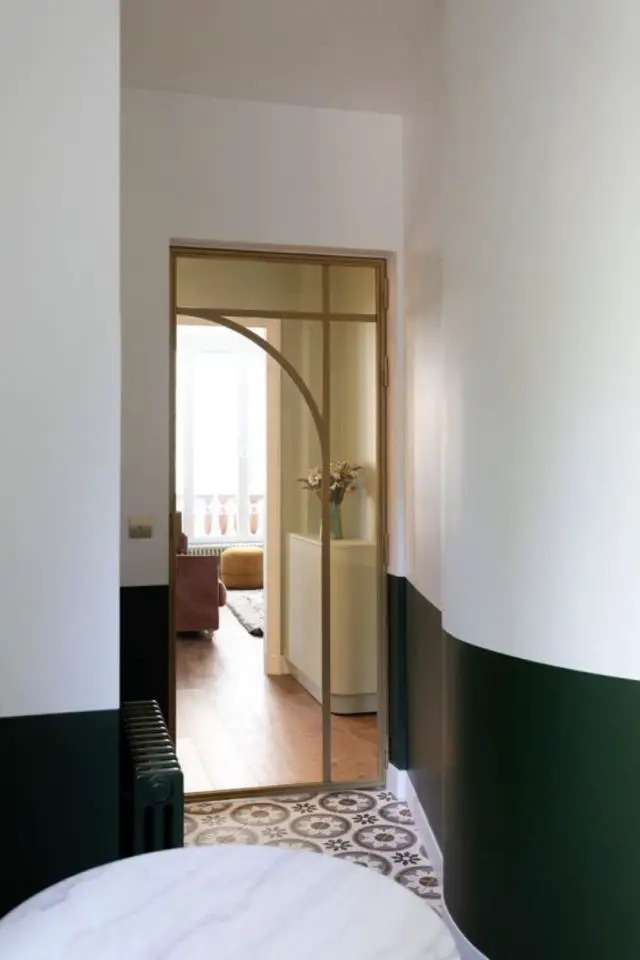 porte vitree interieure moderne exemple bois couloir arrondi rétro classique chic