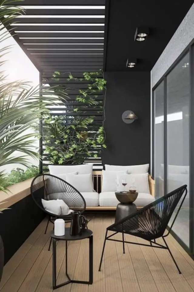 salon de jardin moderne exemple balcon chaise acapulco petit canapé extérieur