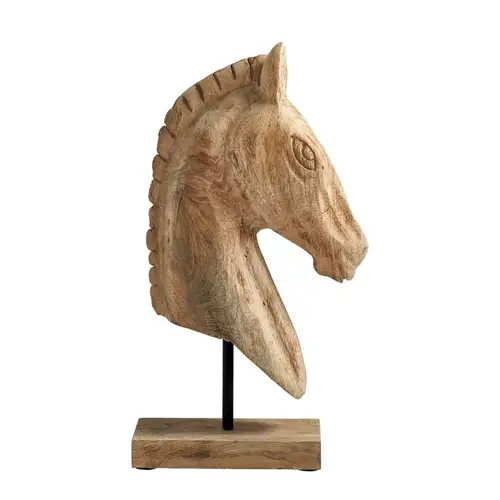 accessoire decoration style neo antique sculpture cheval sur pied en bois troyes