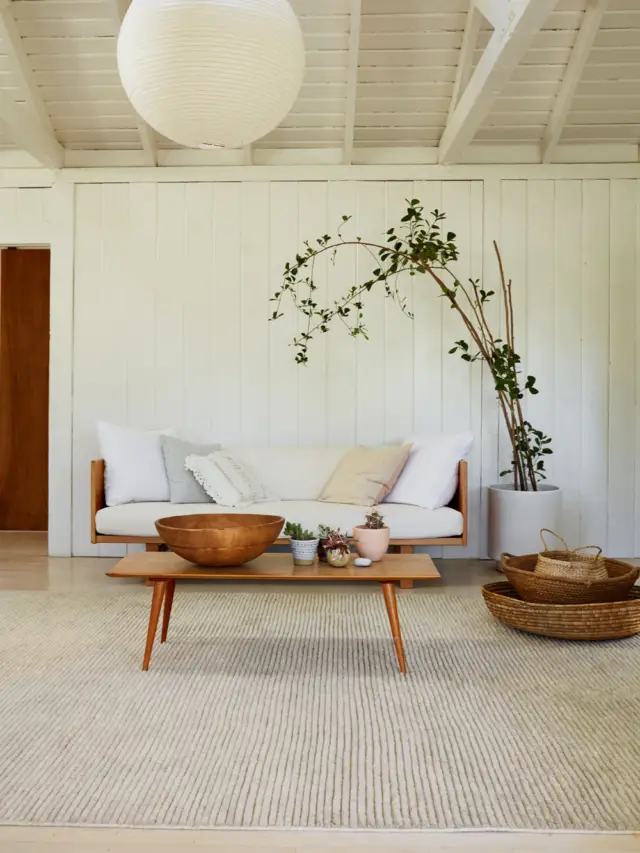 decoration minimaliste salon indispensables ambiance japandi slow living bois blanc simplicité