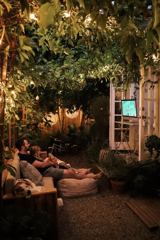 eclairage jardin exemple a copier salon extérieur terrasse cosy convivial
