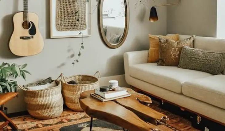 petit logement salon boheme couleur neutre happy small living conseils et exemple deco appartement