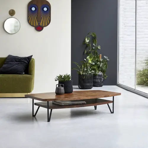 meuble style masculin en soldes Table basse en bois de Palissandre massif Bonnie