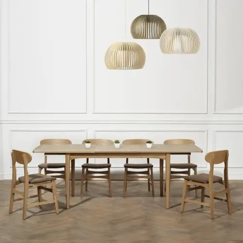meuble style masculin en soldes Table à rallonges chêne, vintage, 160 à 220 cm, DALHIA robin des bois 10 personnes