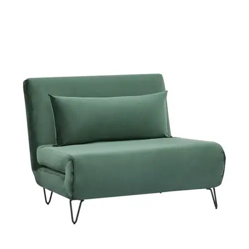 pas cher mobilier decoration couleur Fauteuil convertible en velours vert