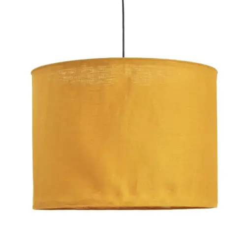 pas cher mobilier decoration couleur Suspension en lin froissé jaune moutarde