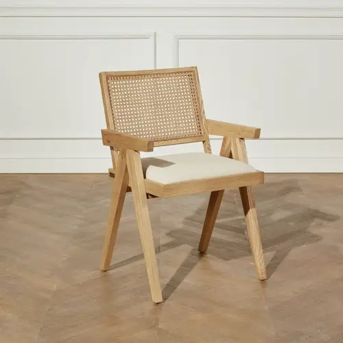 style slow deco mobilier pas cher fauteuil de table avec dossier en cannage
