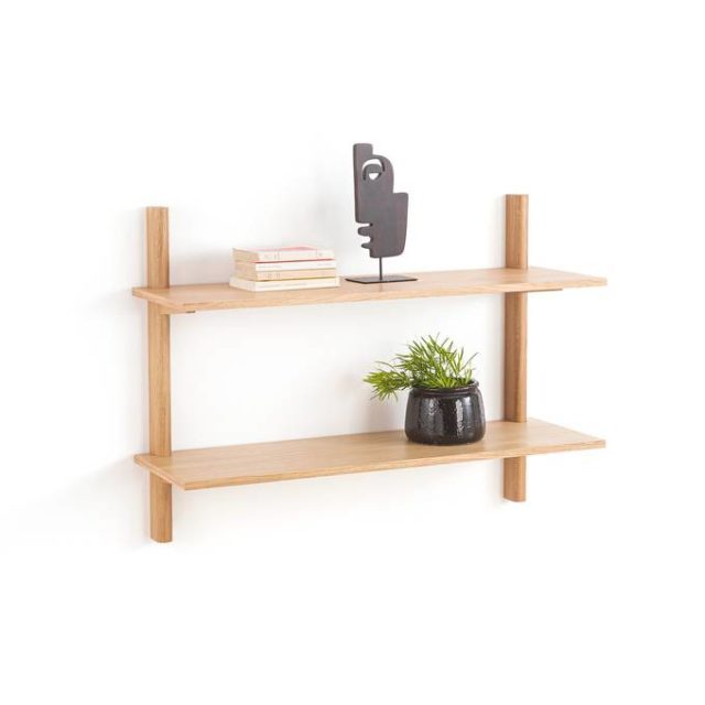 bureau sur mesure modulable Etagère murale 2 tablettes chêne L110 cm, Badis