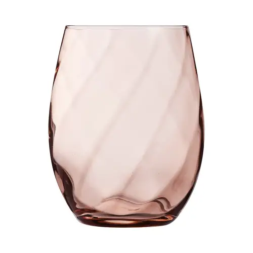 exemple vaisselle coloree verre à eau couleur rose clair élégant féminin