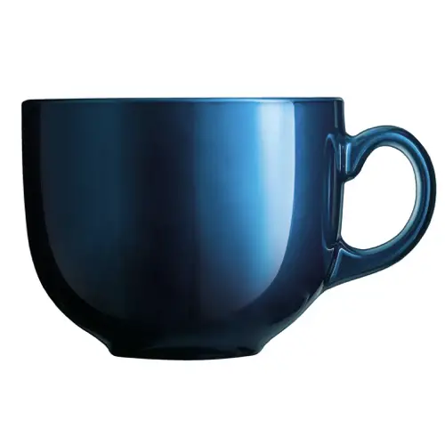 exemple vaisselle coloree tasse à café bleu métallique