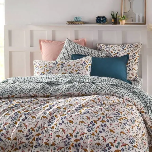 promo deco mobilier la redoute chambre adulte housse de couette imprimée petite fleur pas cher