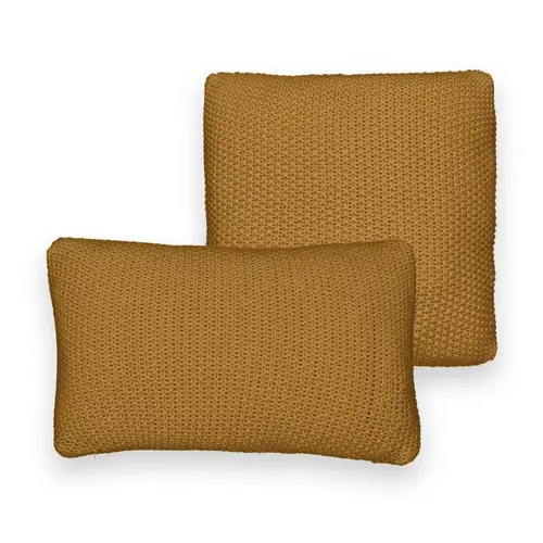 coussin deco couleur automne core jaune lainage laine tricot cosy