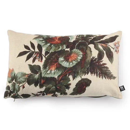 deco salon couleur automne motif floral naturel vert et orange