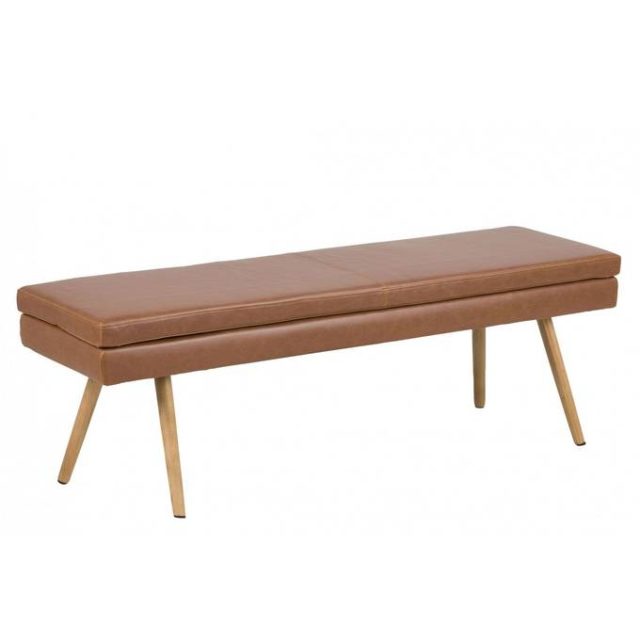 meuble en cuir deco banc scandicraft japandi piètement bois