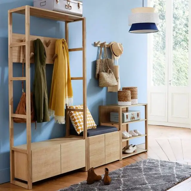 ou trouver meuble entree pratique Vestiaire Compo en bois clair