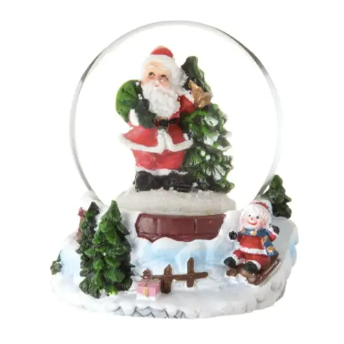 decoration noel maisons du monde Boule à neige Père et Mère Noël rouges, verts et blancs