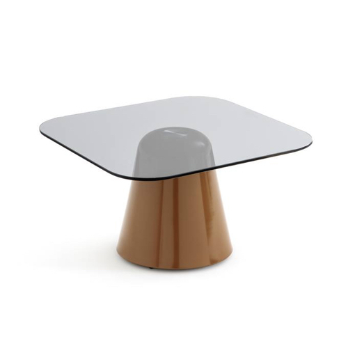 meuble et deco scandinave moderne Table basse en verre trempé piètement couleur rouille