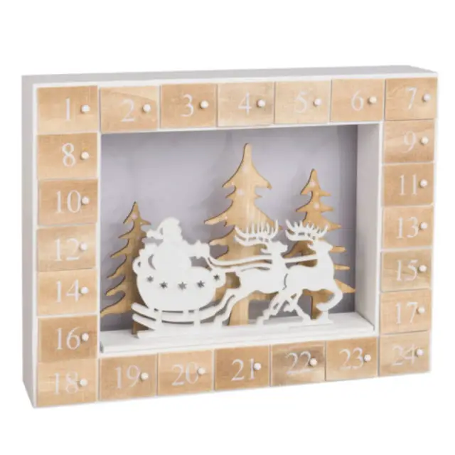 ou trouver calendrier avent bois Calendrier de l'Avent à remplir décor traineau