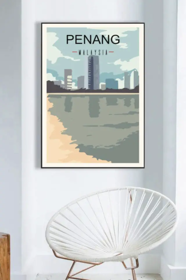 Ou trouver affiche voyage Malaisie Affiche penang paysage skyline voyage