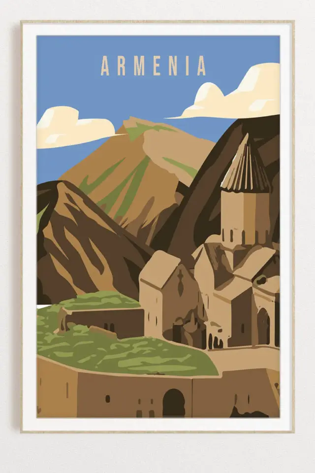 Ou trouver affiche voyage Arménie montagnes monastère 