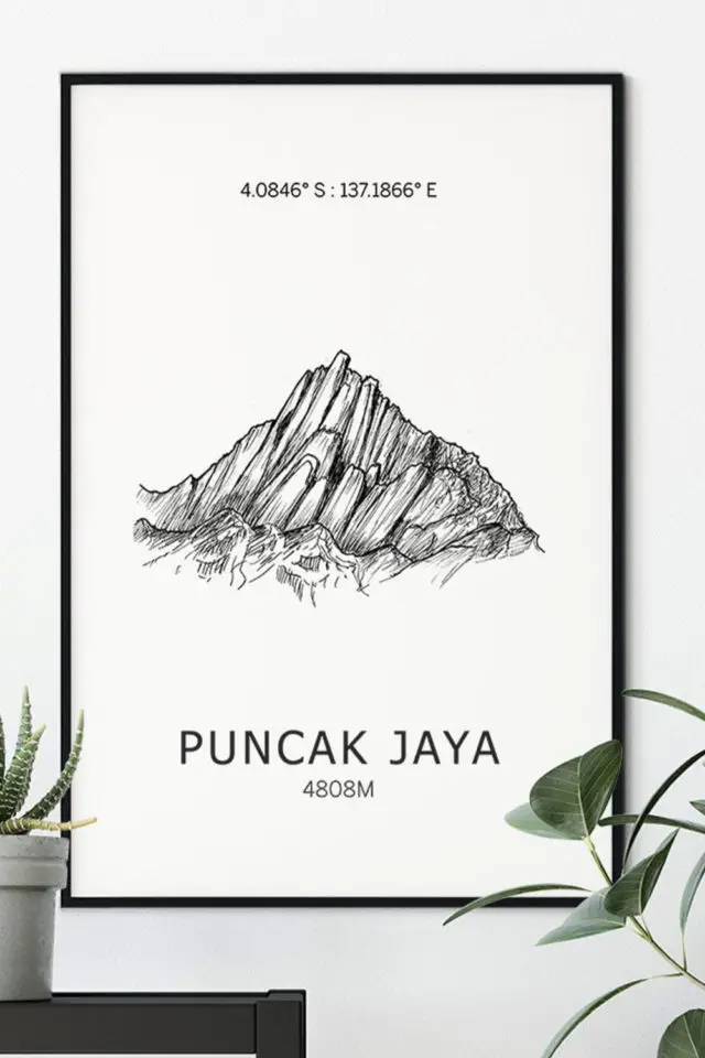 Ou trouver affiche voyage Indonésie montagne Puncak Jaya