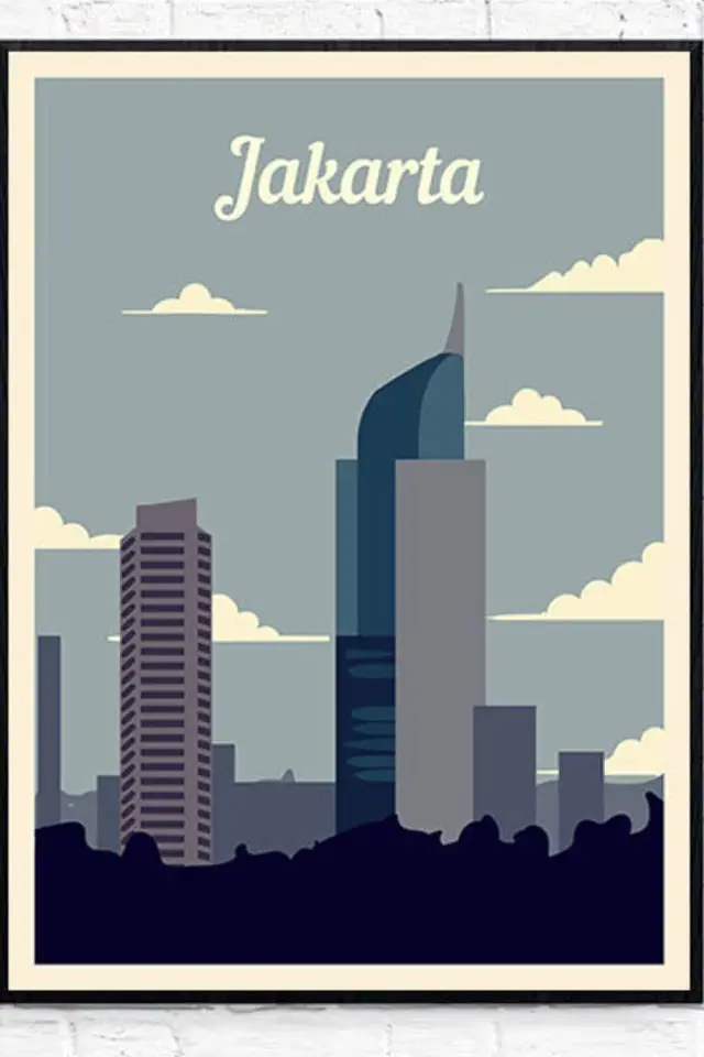 Ou trouver affiche voyage Indonésie jakarta building gratte ciel 