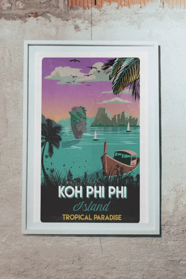 Ou trouver affiche voyage Thailande affiche Koh Phi Phi Thaïlande