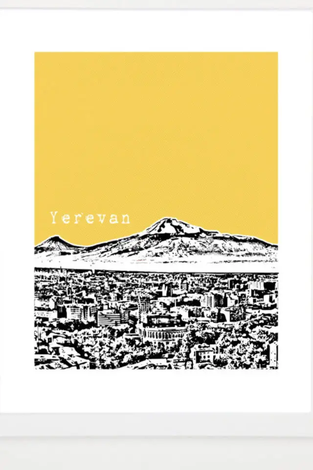 Ou trouver poster vintage voyage Arménie Yerevan minimaliste 