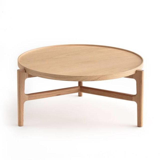 cadeau deco responsable noel Table basse ø94 cm chêne ronde piètement bois