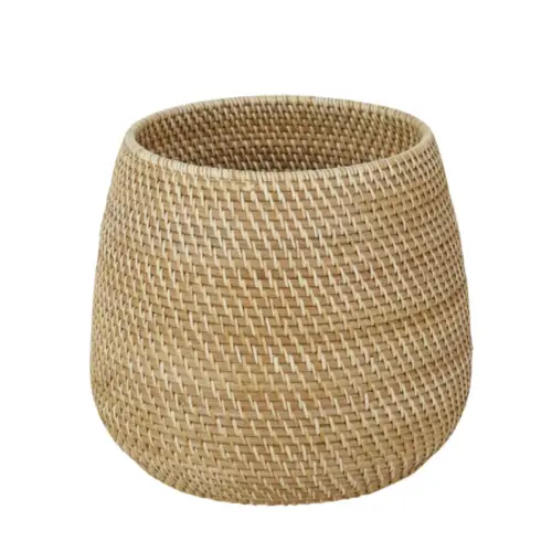 deco meuble style nature moderne Cache-pot en rotin tressé H36