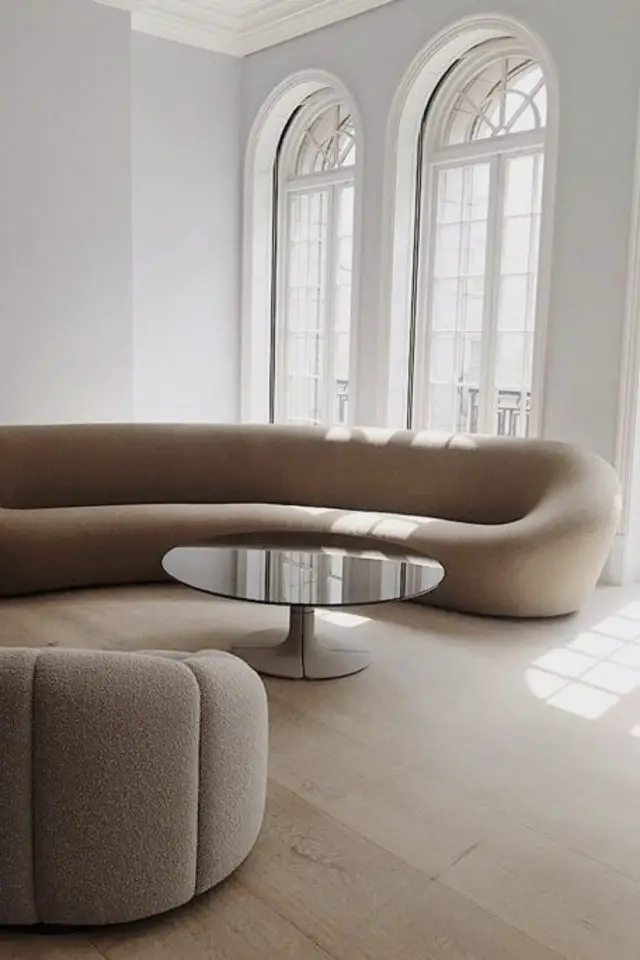 decoration tendance incurve rond salon minimaliste fenêtre arche