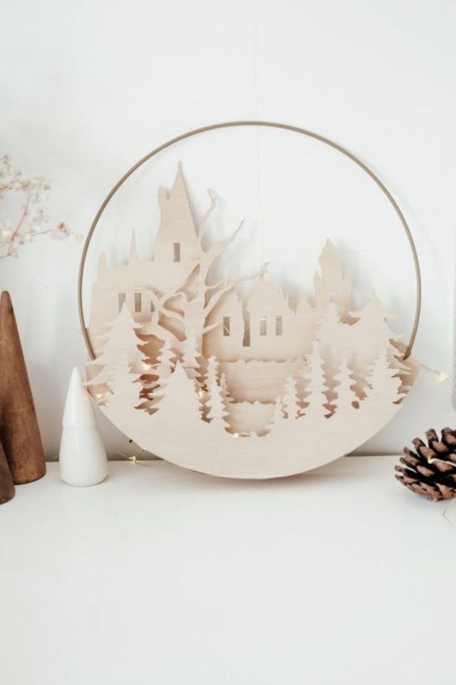 exemple deco personnalisee cricut light box en bois thème Harry Potter 