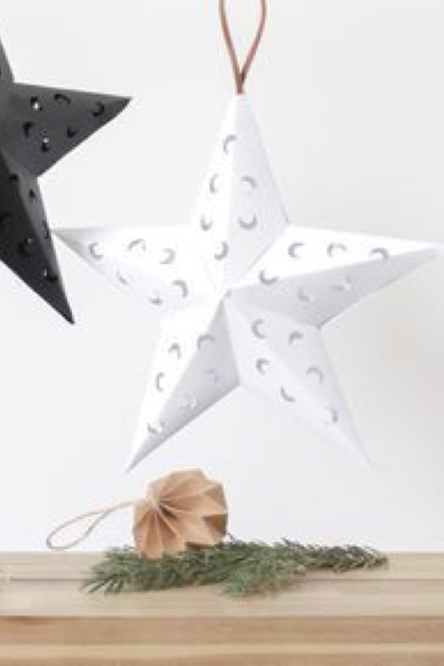 exemple deco personnalisee cricut étoile 3D pour Noël