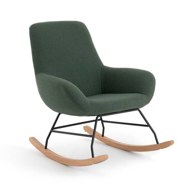 idee cadeau noel decoration la redoute Rocking chair rembourré couleur vert cèdre
