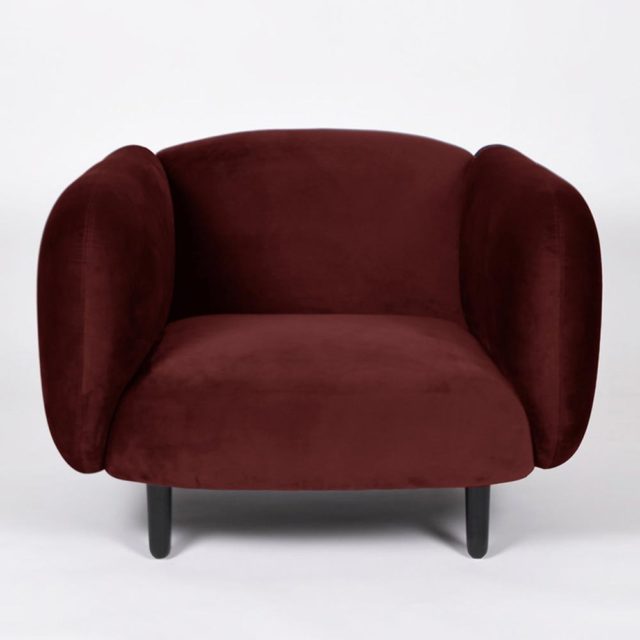 meuble deco design rond Fauteuil Moïra velours bordeaux