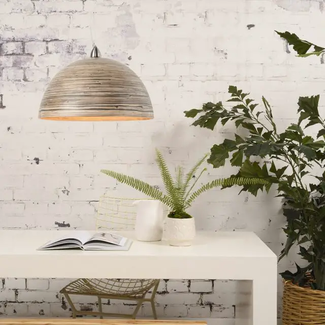 meuble deco design rond Suspension Halong naturel & noir