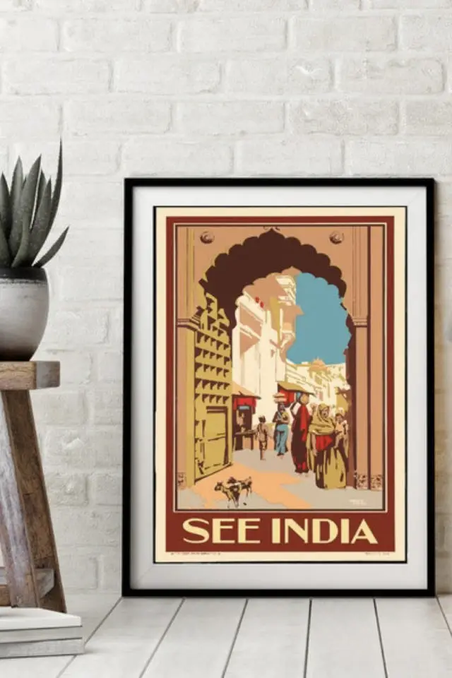 ou trouver affiche vintage voyage inde poster architecture décoration