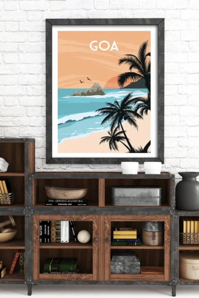 ou trouver affiche vintage voyage inde plage goa décoration murale