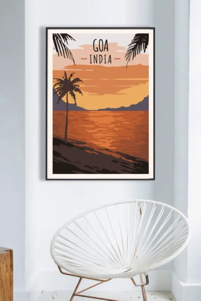 ou trouver affiche voyage inde paysage plage coucher de soleil Goa