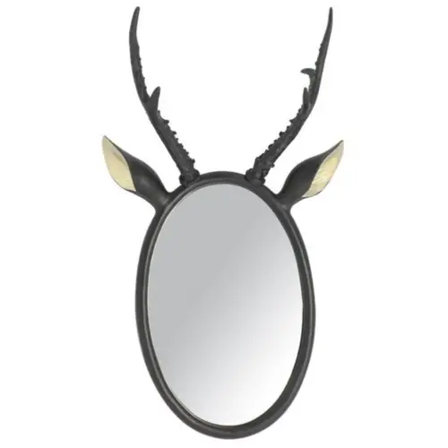 ou trouver deco gothique miroir oval bois de cerf