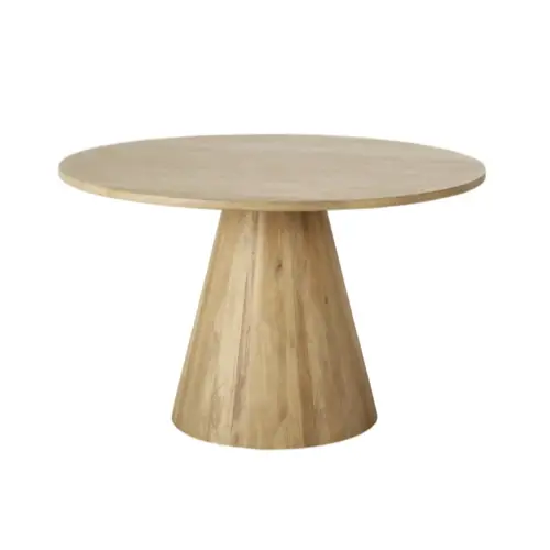 ou trouver deco moderne incurvee Table à manger ronde en manguier massif blanchi 5/6 personnes D120