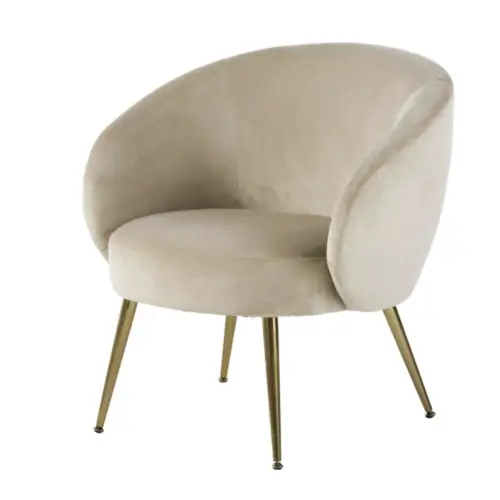 ou trouver deco moderne incurvee Fauteuil en velours beige