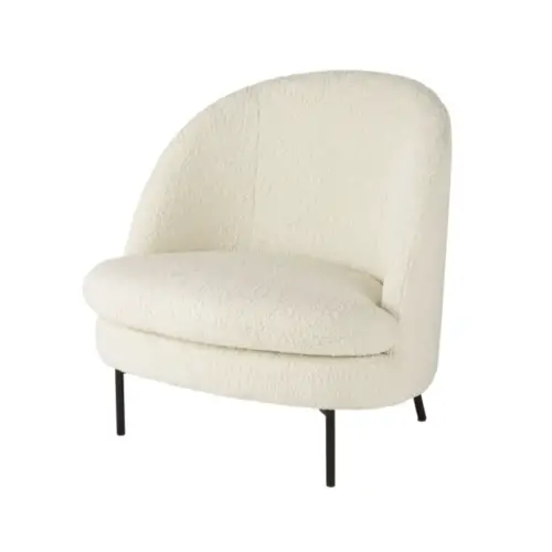 ou trouver deco moderne incurvee Fauteuil à bouclettes blanches